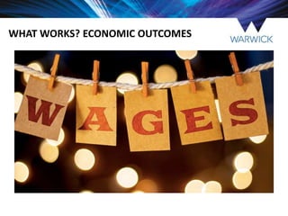 WHAT WORKS? ECONOMIC OUTCOMES
 