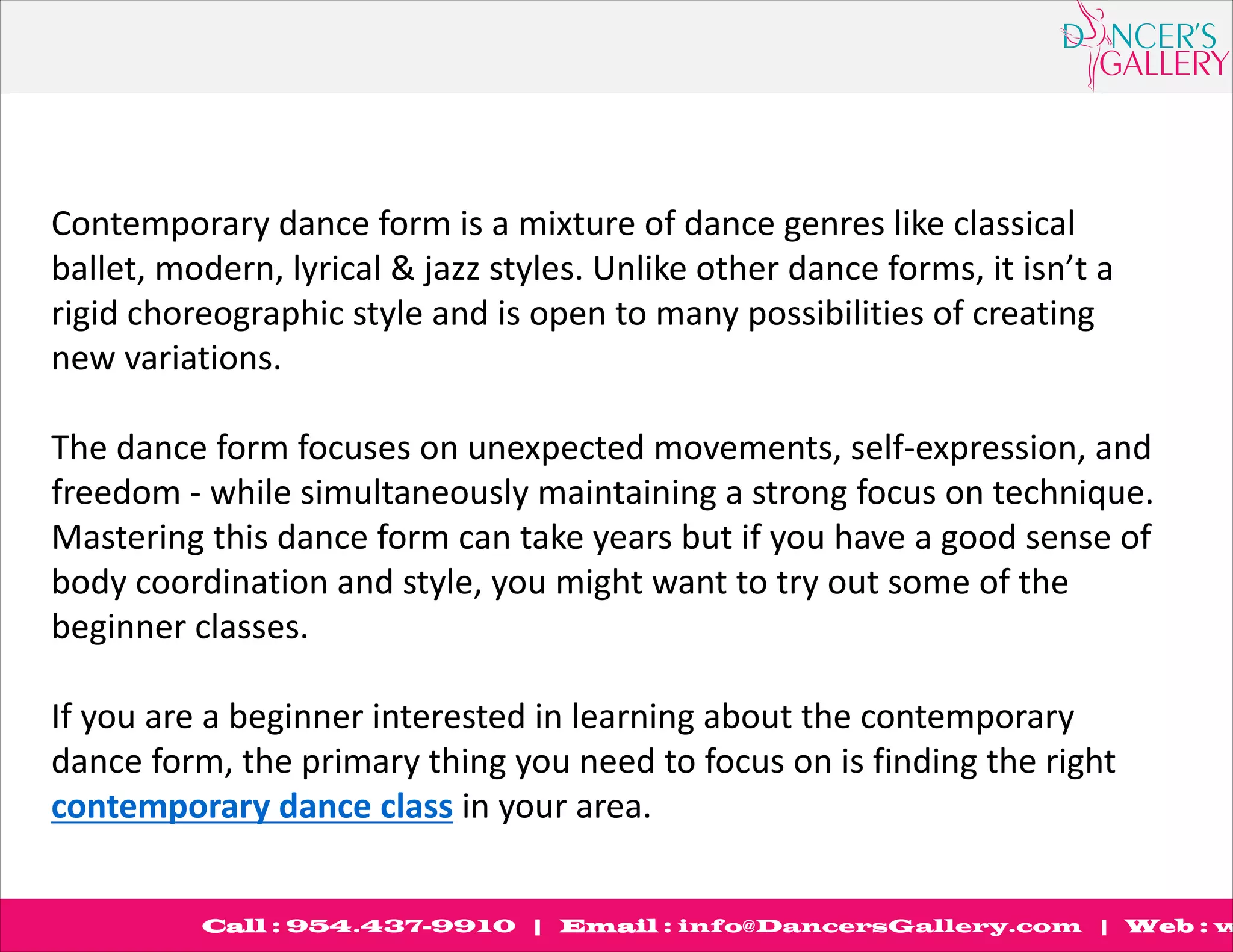 Contemporary Dance for Beginners: What Do You Need to Know? | PPT