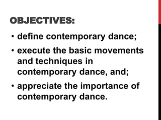 CONTEMPORARY DANCE Powerpointprecentation | PDF