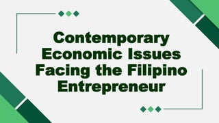 Contemporary
Economic Issues
Facing the Filipino
Entrepreneur
 