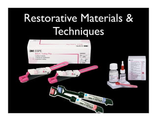 Restorative Materials &
Techniques

 