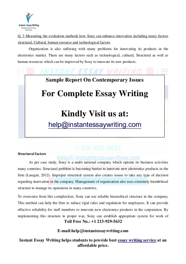 a sample case study on contemporary issue contemporary issue management