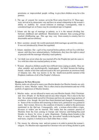 VDLG ³7KH SHUPLVVLRQ RI YLUJLQV VKRXOGEH
WDNHQ DQG WKHLUVLOHQFHLVWKHLU FRQVHQW´
2QRQHRFFDVLRQDZRPDQFDPHWRWKH
3URSKHW U 