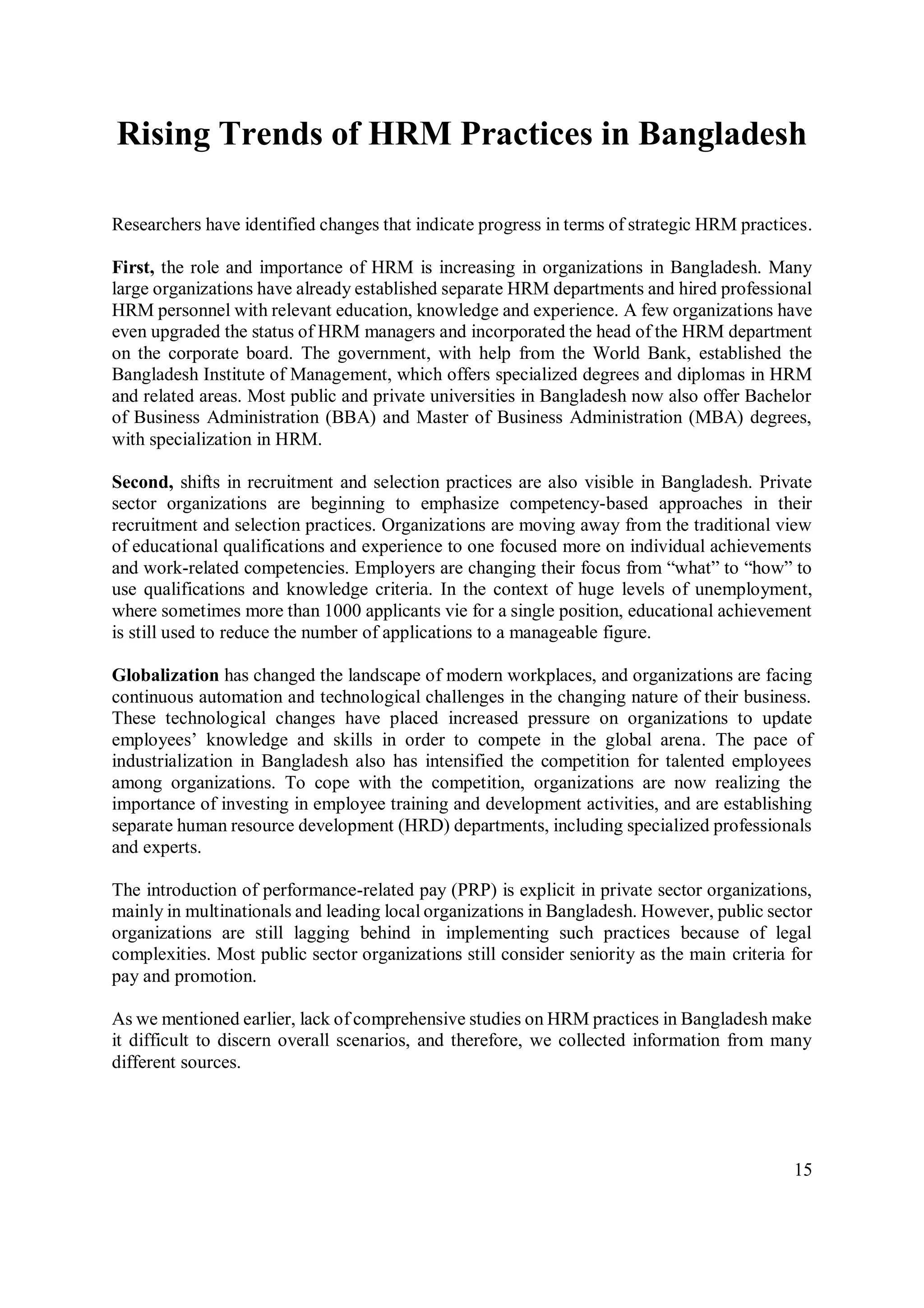 Challenges of Human Resource Management in Bangladesh | PDF