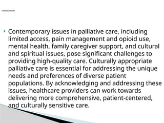 CONTEMPORARY ISSUES IN PALLIATIVE CARE . | PPTX