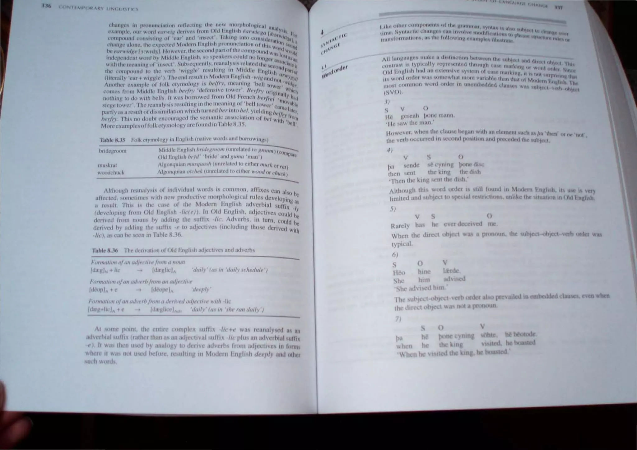III. ( 'IN II ,,,'C),, 1, IINI,II,'l",
"oJk dyltlolol-!} III 1111:1,,11 (Ilall'(,' wp,.d~ nlld htHIUWIII~r!ol)
----- ---
Muldk ' ·,lIgll...h h~·,:It'~'''~'11I (IIml'lal~d 10 )(100",) kUI1I)' •
Old i'.111.d,h "nd hrule and t.:"l11a Illun ) I !Ill
JllLI.,kr.:,'
wooddllld..
'I~tlnrltJiilll IIllllfUCHh (IInrl'I.lll'd 10 l'ulwi mllA III' 'til)
;Jgonqulilll Oft II('/.. (wlrl'I'lh...d to "'lllIl'! h'ond til ,"lUI, /.,)
Allholll.h "',,nillpi, 01 indlvldu,,' wlJId, IS ~01111110n, l1f1IX~' C'II1 'II
C" . _ • t "i0 h.
:dkct,'d, son,,'/lI11<'S WIIh I1<'W flJOtlIlCl1VC nlOi pholo~''''HI IUIe, "evel" I" C
lll~ '1
:1 Il'sull Th" " 1/1<' <'ll'" 01 th,' Modern blgl"h udwlhial SlIflh ..
(d(,Vl'lopUlI! Inllll Old 1
',lIgll,h !t('I"))' 111 Old 1',lIgllSh, udjccliv~s could I~
(JenY,," lrolll IlOU/I' hy ,1(lcllllg the ,ulflx lit', Adv~lh', In turn, could hI'
cll.' IIVl'cI hy a"""lg Ihc u/flx ,'10 adJ"~IIVCs (Ilidudllig those dcrivecl I
fI,.), us '111 Il!' "I'll lII'lllhlc' H. lfl,
Wil ,
IOlllllllul/l 0/1111 mljedo"·,'O/tl II fllllill
Ill.l/lI~ +lit Icl<. 'I1cl.. 'J,u/y' la, 111 "",/,' "h"tlI/It, }
I 01 lIIul,,,,, fit an olin rb jm'" all IIdl'" IH',
,,,, "",. t I' I" "I I.. """,/v'
I,,·
,hi' rllll tluily )
CIIIII ''''lIplt II ullix h, I,· was I '"I,dy I Ii ,I ,III
III"" II.uhll Ih.1II a 11 iltl,C~11V I III1,X Ilf pili IIll1d~rdll,d 11111
d by "".110'), to cI TlV "Ivel" """1 "II' IllhM III /.'1111
d helUi • f uhlllg III Mud In hi ·1, It .I"I"'Y 11111 olh r
1 ,..I IIlhr l 11111 111111" III
11 1111 llYII I,U IU  h'III }'!
111111 IIIIIJlIII it ti ll ,I'~ till
11I0!ot' (OllllllclIl
UN(J ,
i)
s v ()
lit' ifl"'l'"h l}(IIII" 11Iantl
III' ~aw tht" rllall'
Wi1
I IOWl'.V(, J, WII('H tilf ll.1I1 ~wl'OIl1w1thHl1 I"IH( Itt .lIl hhl'" Ih 1 "r,,, flIIt
111(' vl"rb {J( ,un ,tim tiIIH! pn 'tlltll lilt I P"'j .,',," H,,' "h,,.
-I}
v S
IJa
Ihe/l "'til
lIi! C)'fIlli
the a/l'
" I hen Ih~ kin lIC/llllt
Although IhlS worel order I 111 tuunll In M., III
lim lIed and IIbJCCIIII peel,,1 r 11 Illm unll(e II
5)
V
l{afl'ly ha
S
he
When the dlf I ub
1),l'kJl
(,)
S 0
pn tun, 
n
 