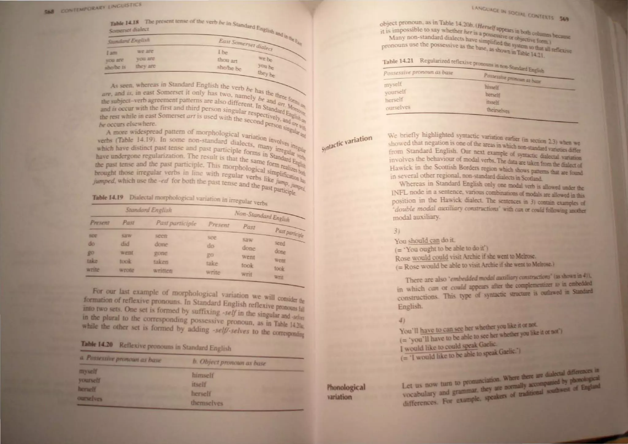 TlIfJIrJ4.19
--------------------------------------------------
. ~ariation
;, t3e1le
Table 14.21 Regulanz.ed refk:u t
possessn e prolWllll as ~
m ""If
~~r-.elf
her>elf
our",,1 e5
3)
l
WCIIt toMelrose.
t rr1:hie ifshe wall.,.....
taDlianc.- .I"~
after die Qn":'I':.:1~
•rn&ItUC - - -
 