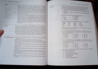 -------------------------------~
OCKC~
Ii c~ntkdre
WO<!ll3tl 00 !be In=Ioo:tI Pboodi.: Alr/J.3bet """ be OOwned from tb<
In!= l'boo<:oc~l'nleNI) CoI1~.Gov.er treet..Loodon. WCIE
6BT Enzland -=d.:![3 are 13k"" fn:ro E-O. Coot. ·ov.el,;md ton.!> In ,<e'.
f.mtguu: ~ ~- 16-1-- Gaelic d3!3 "'" L·c.......esy of J~ Galbraith. BIDJ dau are
ad3pfed from !.add< ~ elled "")0... ). More detailed ~3ding on the phoneu , 0(
E'l-lish and other 13n~ ~ IS ~port.,a. beJov. 1be -"rundi dal:l are irom A.E.
1~'1. )959 Eu", tk Gramrn.nrr RunJi, Ann,*" du ~I"-<&' Ru)aJ du Con.
lkll!e. Ten-urm. - fie DIllIltro 1eDCe$ de I'Homme: Lingw tiqoe.  'olume 2J ;-
Some ~Ij m thl cb3pIer ...-ere prepared b) Joyce Htldebrand.
Calion! J C )9 - fJlTl<fam~1f1I.1I Probkms In Pi>oNncJ Edinburgh Edinburgh
l m-.rim Pr=
fUlJlCJI>=. Aim. )
• A cd I
G~HJ I~ En
G
Ot=nO:"lJ
'PIIWlC1ar.,," ofEn Iilh London Arnold 151b edn, ~viscl b)
l.ade~ eel. P 199~ A (fl/J r u Phcn~' rd edn ew York Hucoun Brace
po (i 1<1."
PHO ( S tHE
2. Hov. man~ ""gmenb are Ihere In th.! folo"'lnl:! "'O(lh'
al :11 e ) P'.cholog) -
b) malh I) knov.ledge
c) cure g) mailbo,-
d) hopping h) a"e ome
3. l. the fu5I >OUndlneach of th.!~ UOv.mgv.oflh cedo<
though zoom hu~e "hen
thought
fonn
i e
pan
choo",
judge
buns
gheno
pneuma!1-
'ioced
~. t:. In!! the ",-onh pre..ented in <fUe'U n 3, 'Ute ... ~ the I _I
each;'ord i 01 ed O<'''Olcele .
5. For each of the f Ilo...in<o r= of~. :tate
same or different pI ce o t :uuculauon. Then
articul:IIioDfor each .ound.
3) [5] : [11
b ) L
1;.] : [I)}
c) [PI : {g]
d) (I) r1
e [ml L
nl
f {d:; m
If] :[hI
h I 1v.l' ']
(I) : {t]
fl [} [ ]
[tfl'm
m]: [I)]
"
h
he!her
identiry
empu -
of
 