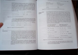 l . .) ( . x) (x) FOOL level
a a lJ a a lJ a a
ami~3lemenl ami pas
Figure 3.33 Pench slress: right-he.lded t.roboooded foot.
Some languages predictably stress the initial syllable of each loon!. Fi lire
33-1 shows a left-headed unbounded foot (a foot in which the head is I~ c:d
over the leftmosl ,yllablel.  htch is needed 10 represent the Intllal 'tre at
partern of the Hungarian words for ·mixed·. '~eep stining·. and 'un,urr ,.I.
Lng
<u •
(x .)
a a
k e ' e r t
(x .)
a a a
ke'ergcI
(x
a a a
kevere
,)
a
len
Figure 3.34 Hungarian stress: left·headed unbounded foot.
B.2
Bounded feet Frequently. more than one mess is heard in a word. In man) language,. Iooni>
with multiple stresses fall on alternating syllables. Alternating stre"es can be
heard in English words like imecd6ral and prol'idilllial In Chemehuc,i Ian
Amerindian language spoken in California), the word Ita :>rSlllliil'i 'slhe like,'
is a typical example of ahernating stress, In alternating stress languages, the
stres es fall exactly two syllables apan (degenerate feet excepted), and ani)
one stress is primary in each word. Alternating stre" is captured by
employmg a con,lltuen! called a bounded foot, which is a unit of metrical
representation thaI consists of a stressed syllable and no more than one
unstressed svllable.
. Bounded-feet can be left-headed or right-headed. You may already be
lamlItar With such traditional terms in poetic metre as trochaic and iambic
which capture thi, inSIght (Figure 3,35), A trochaic foot is equivalent to a
bounded. left-headed foot. An iambic foot is equivalent to a bounded. right-
headed fool.
Figure 3,35
Building in either
directiOn
1111 IlJNI  I 1"'1 ANU l'All B!:NINI
01 t,(J
[,{('",:hall: runt
lhuumJC'd.ldl-ht!i.ltlCUl
Ix , J
n n
prOlUhC
l.ulIbt: tU()l
(hound J lI~ll hea'~d,
I "I }'out level
u n
u
Since alternating ~ress anguagt!~ "how more than un ~ f ..
, f c om on t!01(.;h lJurl ~e
have to asstgn eel In the wOfC.h, in !o,omc "'y~temati" " '
bl
l: manner h cell,)
rcusonn c to assume that fect are ~I.......iuned to a wor I b
.. .. .' b l Y ....taTtlng at the
b~glntlng of the word. and workmg lhnmgh it from lett 10 r' hi e ,
. Ig ,rlgure .,.36
,hows both left-headed and rlg.ht·headed bounded feCI bu'lit fro I I
. .. m l! t'U-f!hl
over words III IWO different language" Nmc lhe presence of dcgen<ralc feCI
In twO 01 the examples; remember thallhese result because a head IS required
,)n each foot. and wheneve~ hlllaryleet are constructed over an odd numher
of syllables, one syllable Ioill be lelt ovcr at the end of the procedure, In lhe
e"ample. wordsare given with pnmary sUe"es ani}: how Sl.'Condary "resse,
arc represented IS shown later on III thL' section, The arrows are placed before
the feet simply as a reminder of directionality of application; the) are nlll
ordtnarily written. The syllable numbers arc aha provided for the sake of
clarity and are also not usually written.
Left-headed bounded foot.
left-to-right application
Language: Maranungku (Australia)
--t (x ,) (x .)(x)
I a 0 k a rat e t i 'prawn'
--t (x .) (x ,) (x ,)
wclepelemanta 'k.indofduck'
Right-headed bounded fOOL
left-to-right application
Language: Chemehuevi (California)
--t (. x) (. x)(xl FOOL level
u n i n u p 4 r u 'make'
--t t. x) (. x) (, xl Footleel
h a + 4 ~ u t u i v 4 'slhe liked'
Figure 3,36 Two types of alternating stress. left·to·right apptlcation,
As the~e e"amples show, left-headed bounded feet ordinarii) result in
stresses on odd-numbered syllables, white right-headed bounded feel resulllll
stresse on even-numbered syllables,
 