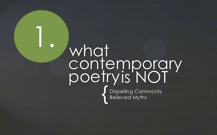 Contemporary poetry Contemporary poetry
