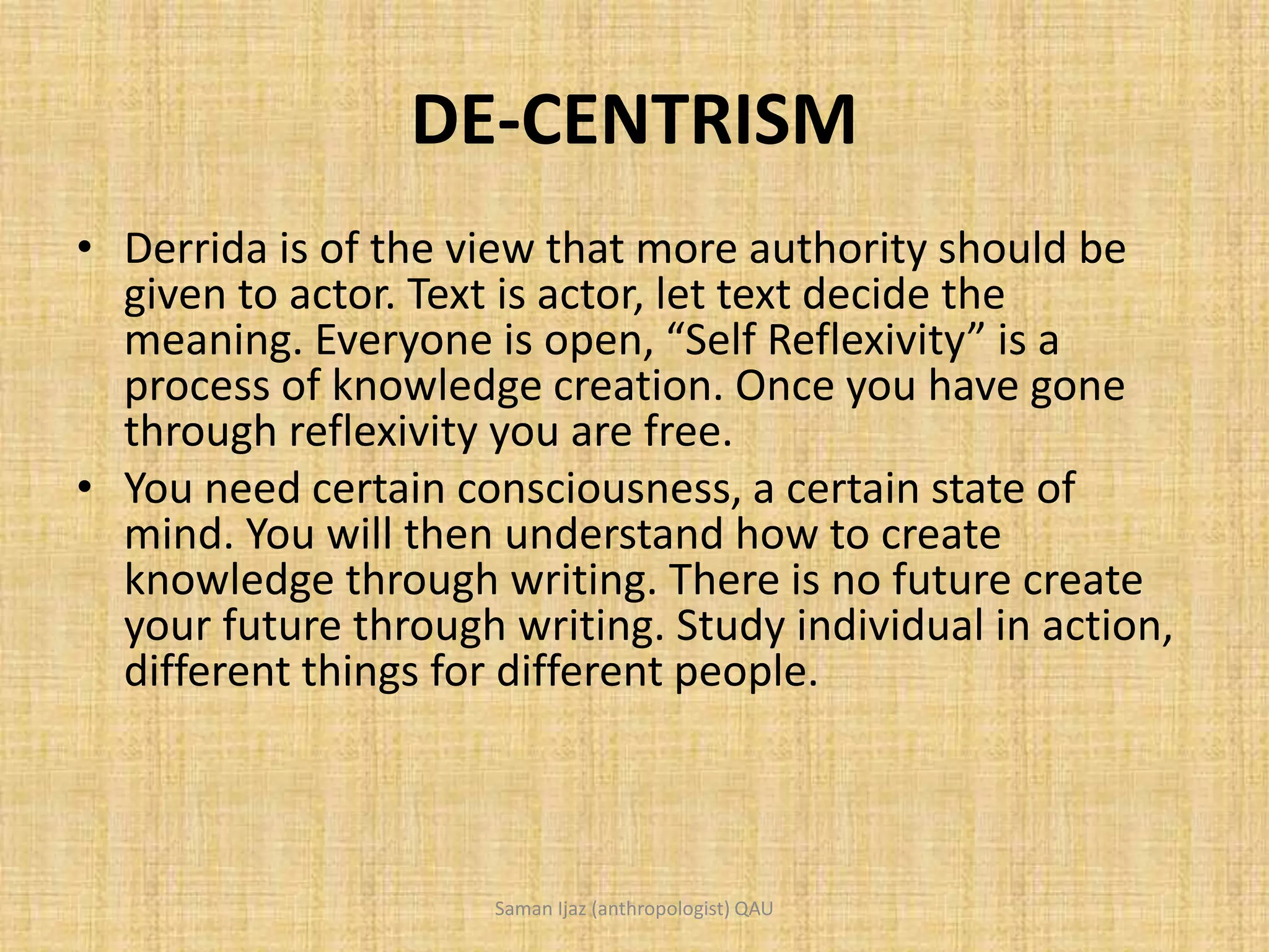Post Structuralism (Derrida, Foucault, Jean) PPT