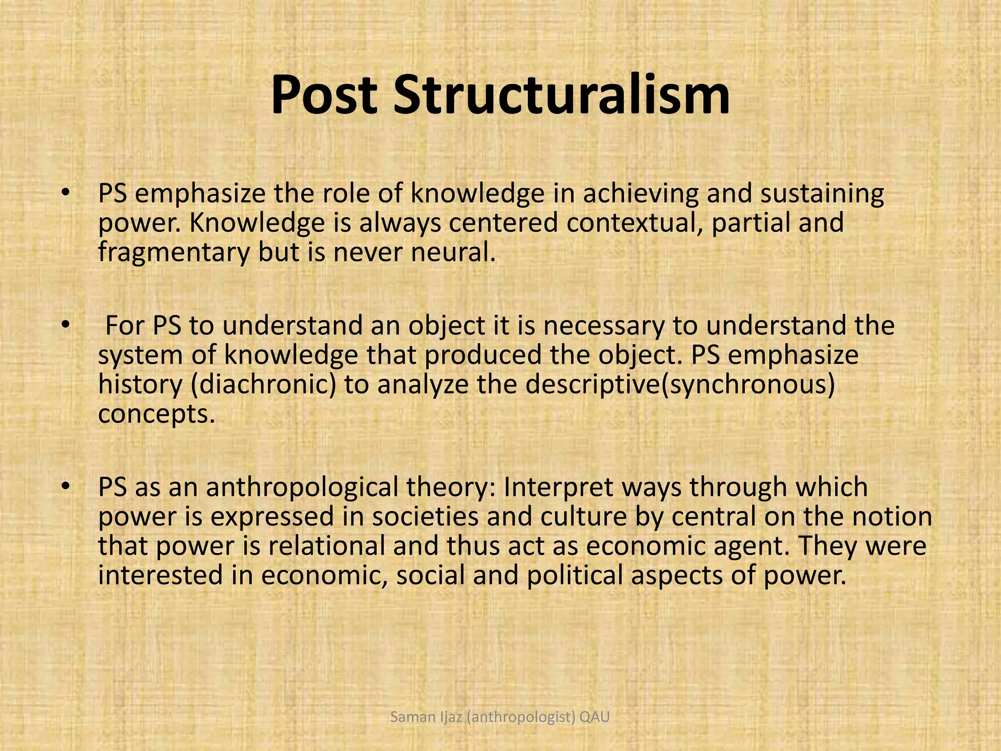 Post Structuralism (Derrida, Foucault, Jean) PPT