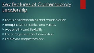 Comprehensive Overview of Contemporary Leadership Theories and ...