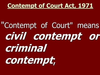 Contempt of civil court Power point presentation | PPT