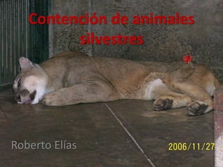 Contención de animales
silvestres

Roberto Elías

 