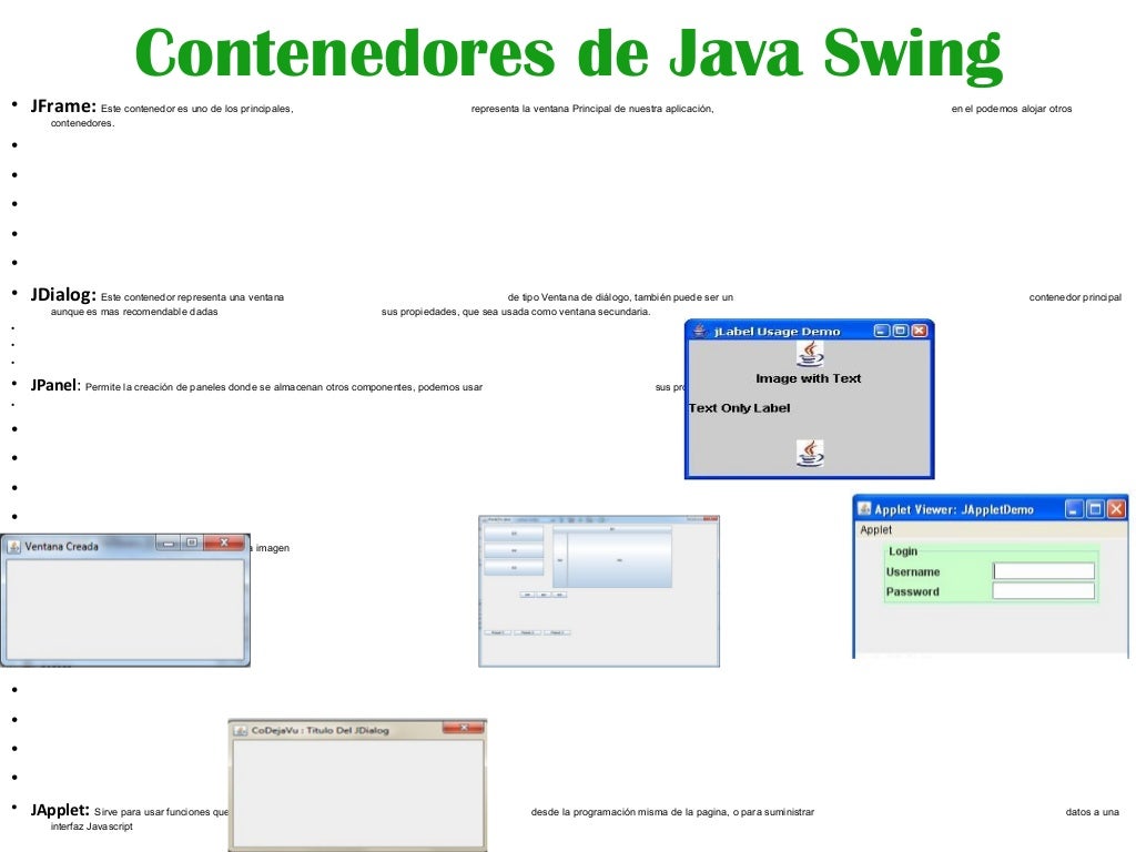 Contenedores de java swing