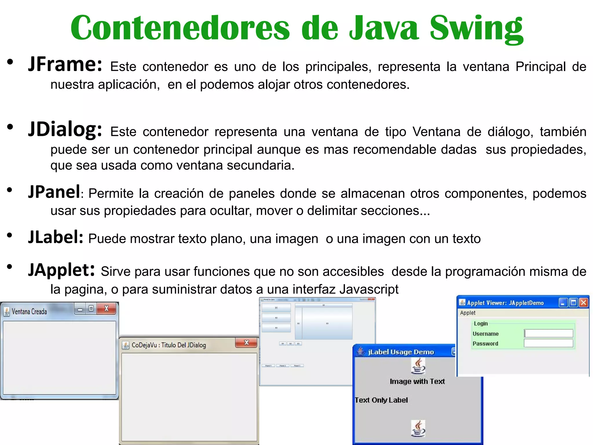Contenedores de java swing PPT