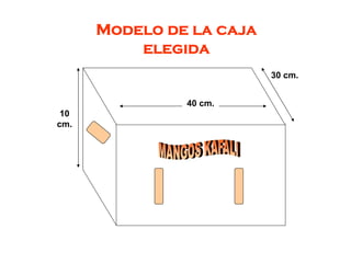 10
cm.
40 cm.
30 cm.
Modelo de la caja
elegida
 