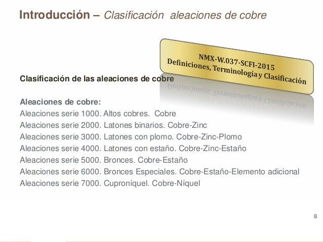 Contenido de Plomo en Aleaciones de Cobre, (ICAProcobre