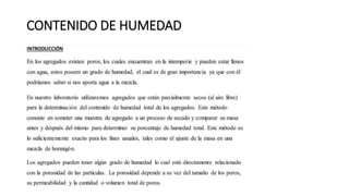 CONTENIDO DE HUMEDAD
 