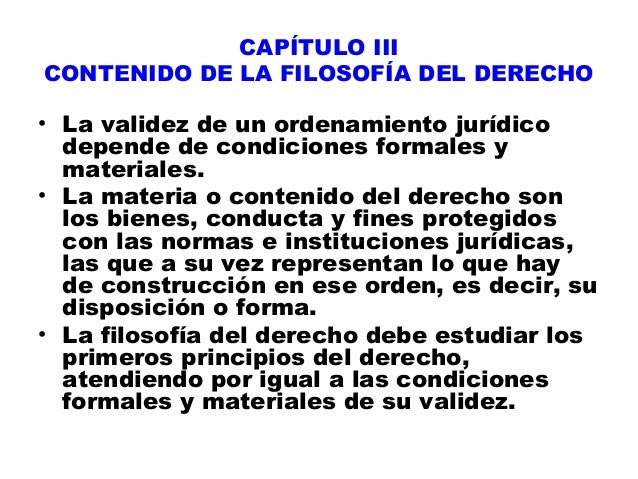 Contenido de la filosofía del derecho