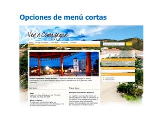 Opciones de menú cortas
 