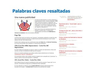 Palabras claves resaltadas
 
