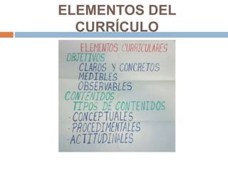 ELEMENTOS DEL
CURRÍCULO
 