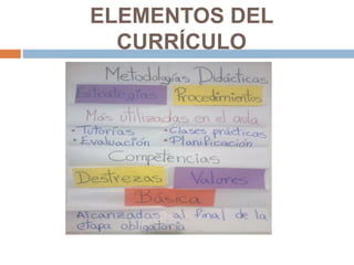 ELEMENTOS DEL
CURRÍCULO
 