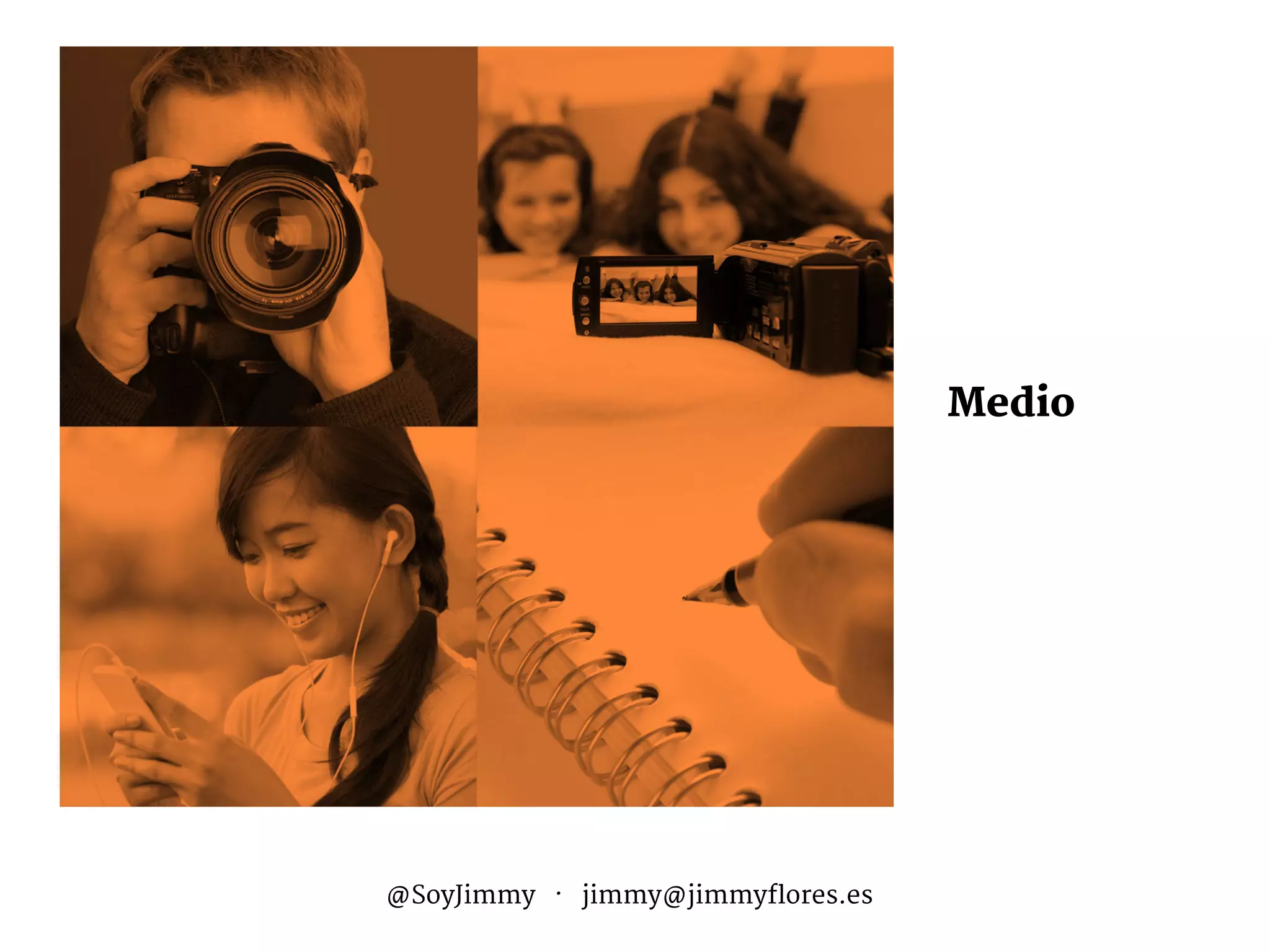 Audiencia
Marca
Metas
Ciclo de Venta
Calendario
Canal

Medio
Distribución
Competidores
Tipo
Aterrizajes
Mide
@SoyJimmy · jimmy@jimmyflores.es
 