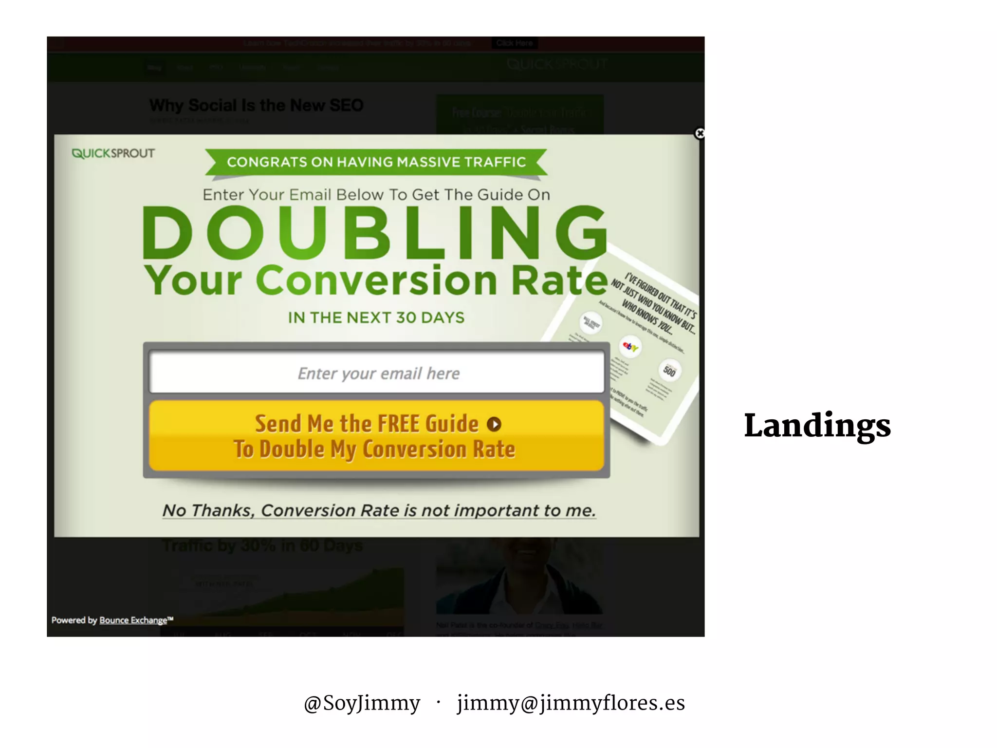 Audiencia
Marca
Metas
Ciclo de Venta
Calendario
Canal
Medio
Distribución
Competidores
Tipo
Landings
Mide
@SoyJimmy · jimmy@jimmyflores.es
 