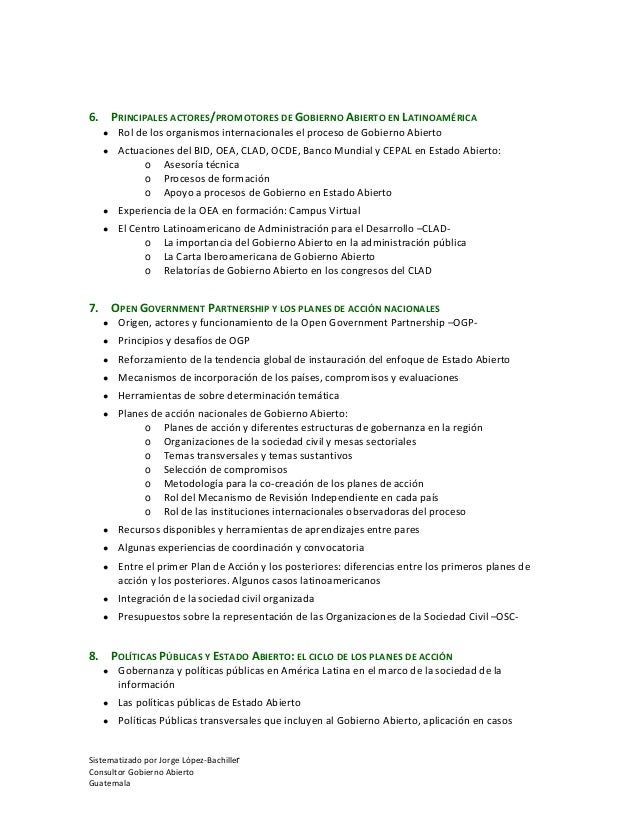 Contenido para procesos de formación en Estado Abierto