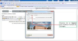 Hacemos clic en  Aspecto  para modificar el tamaño de la imagen. 