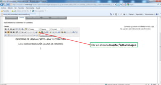 Clic en el icono  Insertar/editar imagen 