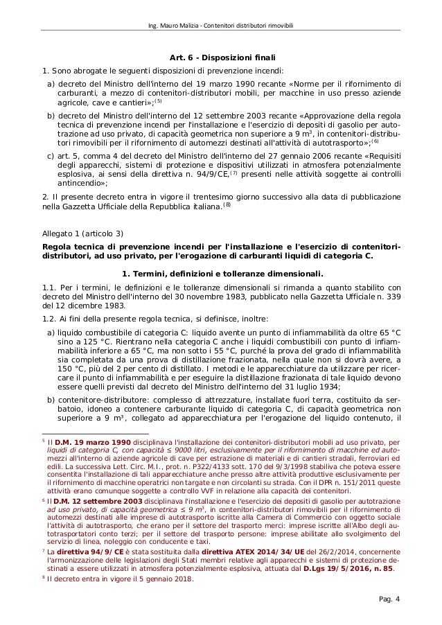 Contenitori Distributori Dm 22 11 2017