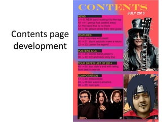Contents page
development
 