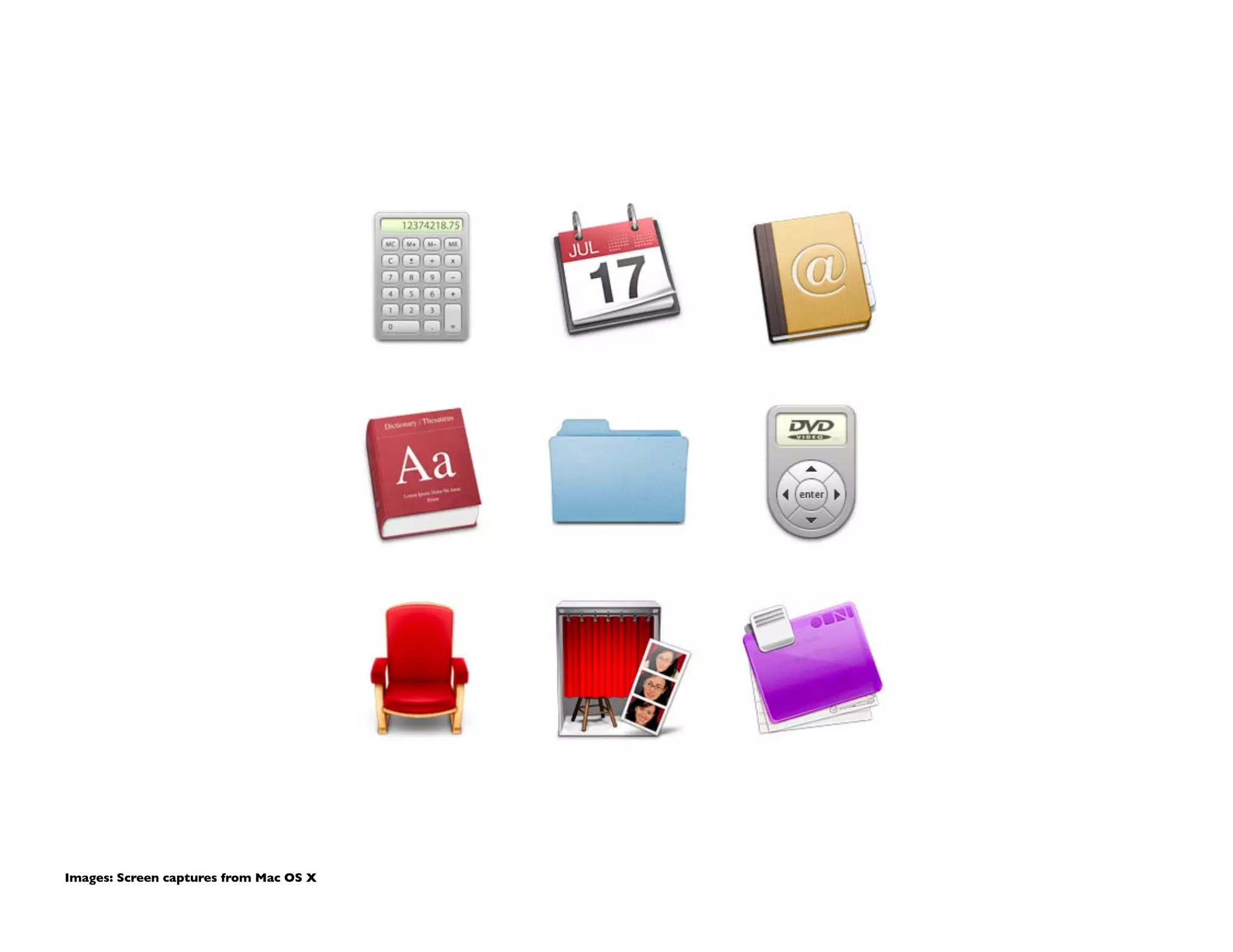 Images: Screen captures from Mac OS X	

 