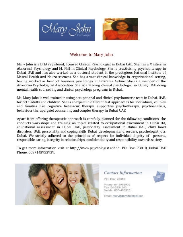 Clinical Psychologist in Dubai UAE