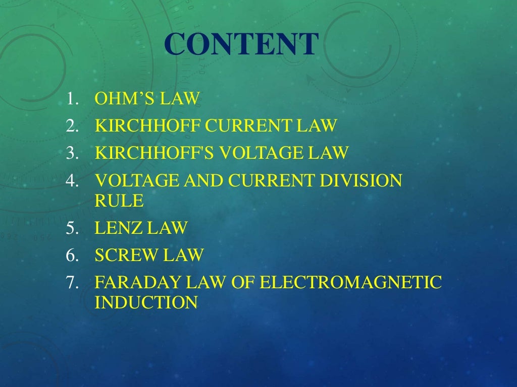 Basic Law related to Electrical Engineering