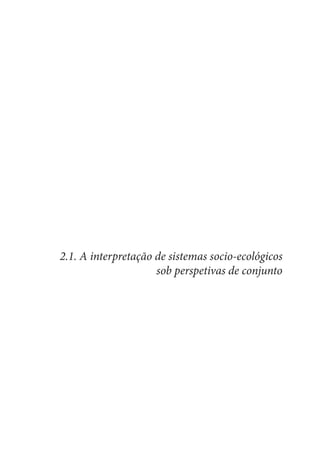 2.1. A interpretação de sistemas socio-ecológicos
sob perspetivas de conjunto
 