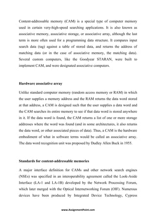 Content addressable-memory | DOC