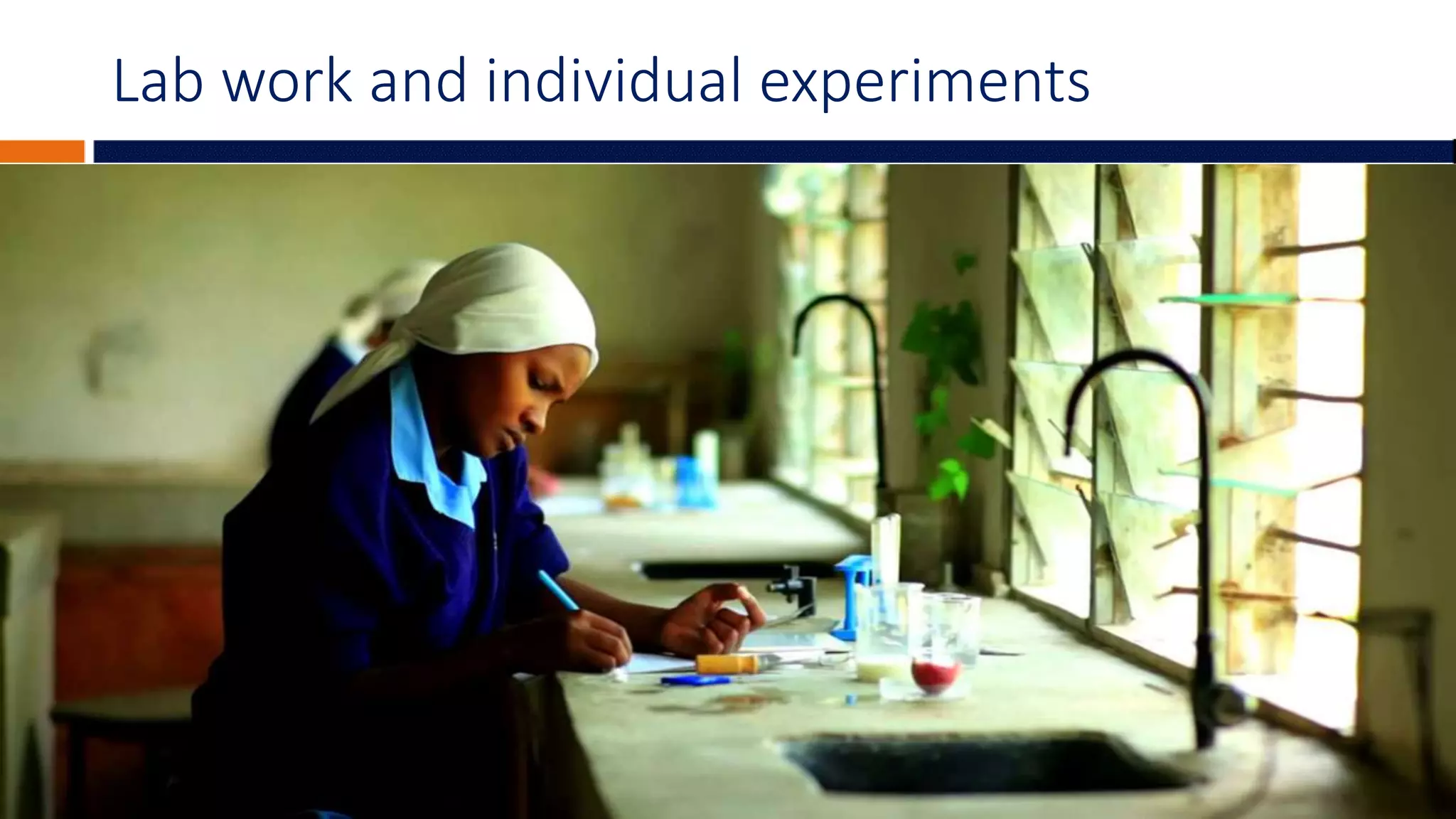 Lab work and individual experiments
 