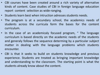 Content based instruction presentation. | PPTX