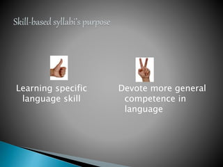 Learning specific
language skill
Devote more general
competence in
language
 