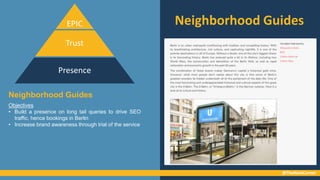 @TheNextCorner
EPIC
Trust
Presence
Neighborhood Guides
Neighborhood Guides
Objectives
• Build a presence on long tail quer...