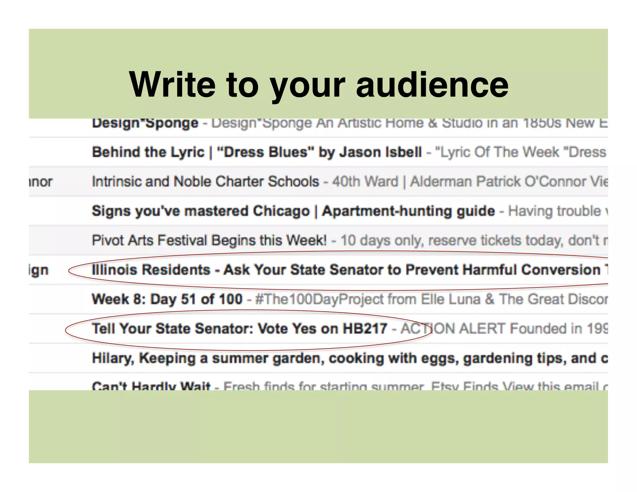 Write to your audience
 