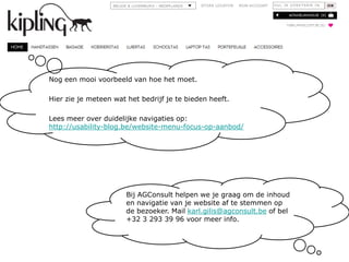 Nog een mooi voorbeeld van hoe het moet.Hier zie je meteen wat het bedrijf je te bieden heeft.Lees meer over duidelijke navigaties op:http://usability-blog.be/website-menu-focus-op-aanbod/Bij AGConsult helpen we je graag om de inhoud en navigatie van je website af te stemmen op de bezoeker. Mail karl.gilis@agconsult.be of bel +32 3 293 39 96 voor meer info.