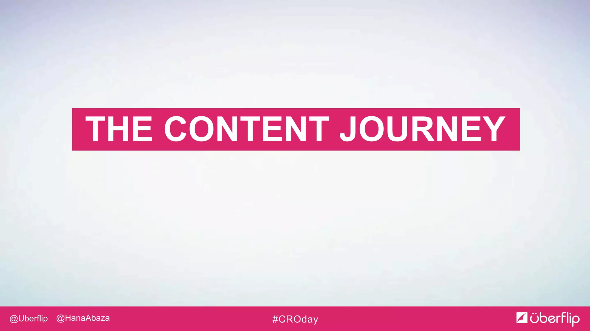 @Uberflip #CROday@HanaAbaza
THE CONTENT JOURNEY
 