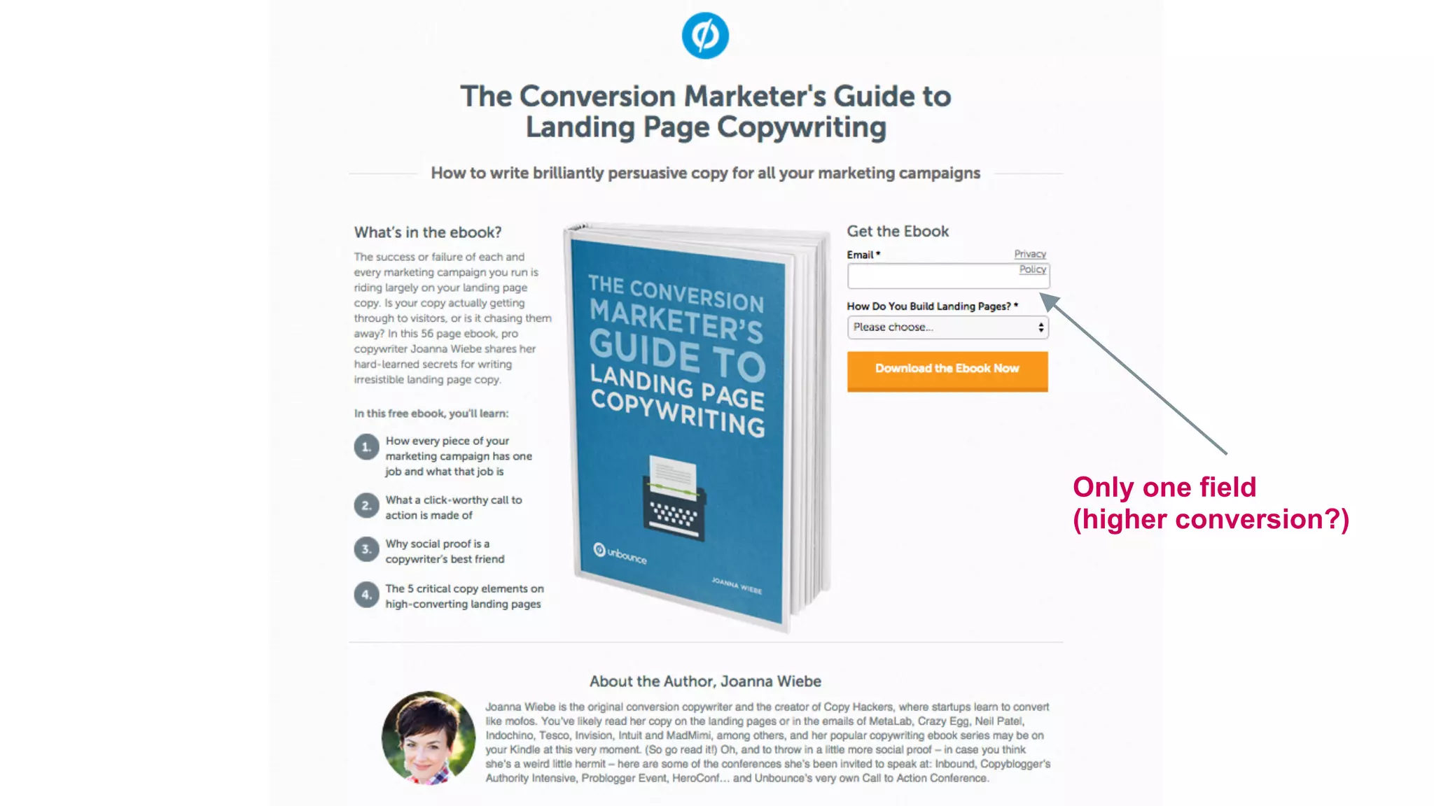 Only one field
(higher conversion?)
 