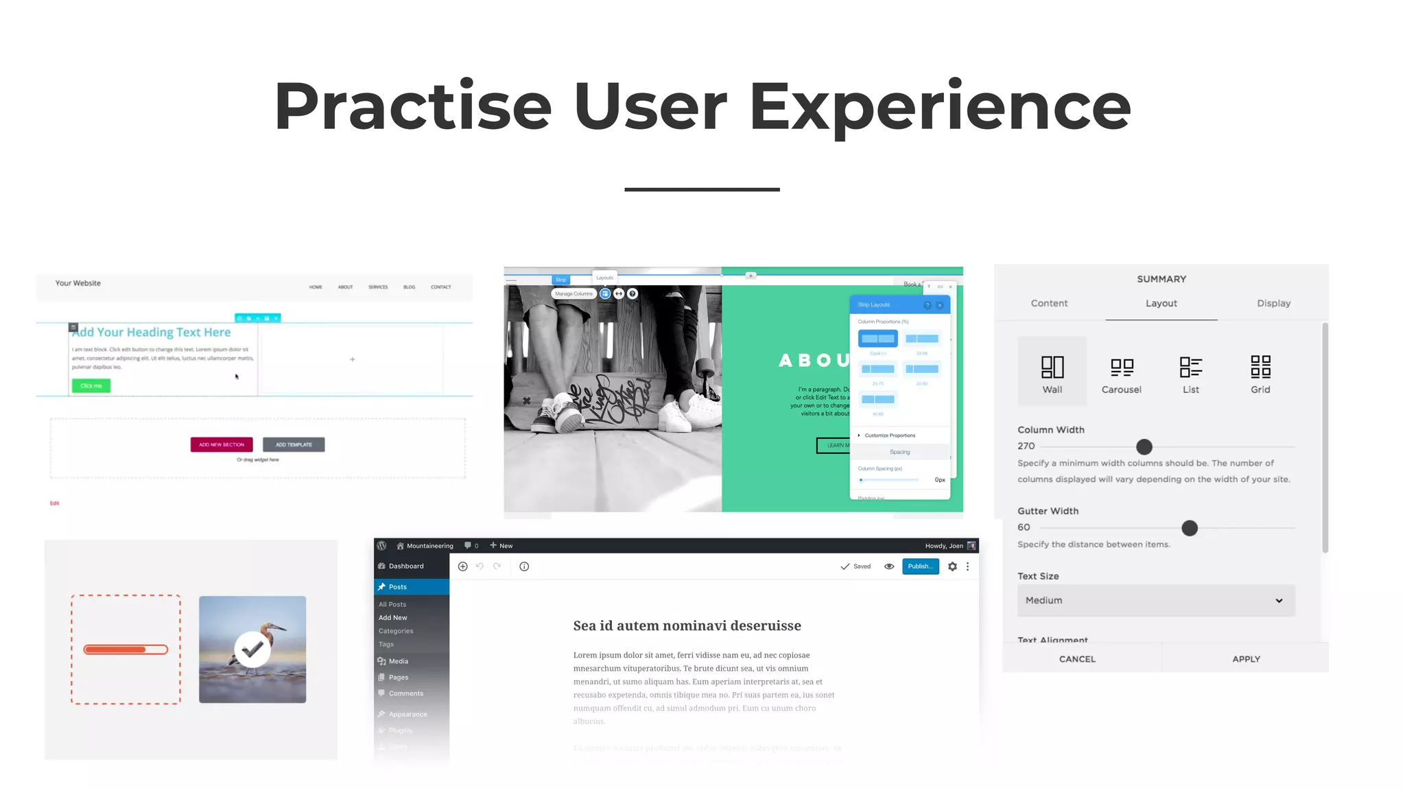 Practise User Experience
 